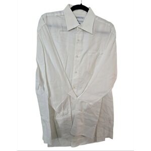 Bachrach Dress Shirt Mens 16.5 32/33 White Superfine 100s 2-Ply Cotton...